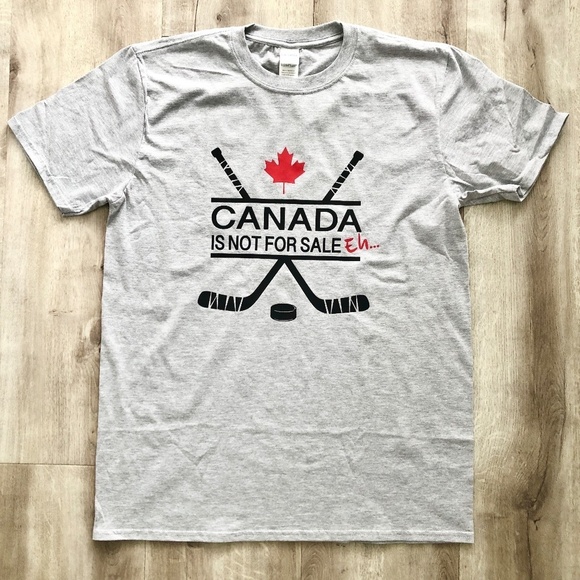 Canada Is Not For‎ Sale, Hockey, T Shirt, Canada Shirt, Gray, Mens L, NEW - Picture 4 of 8